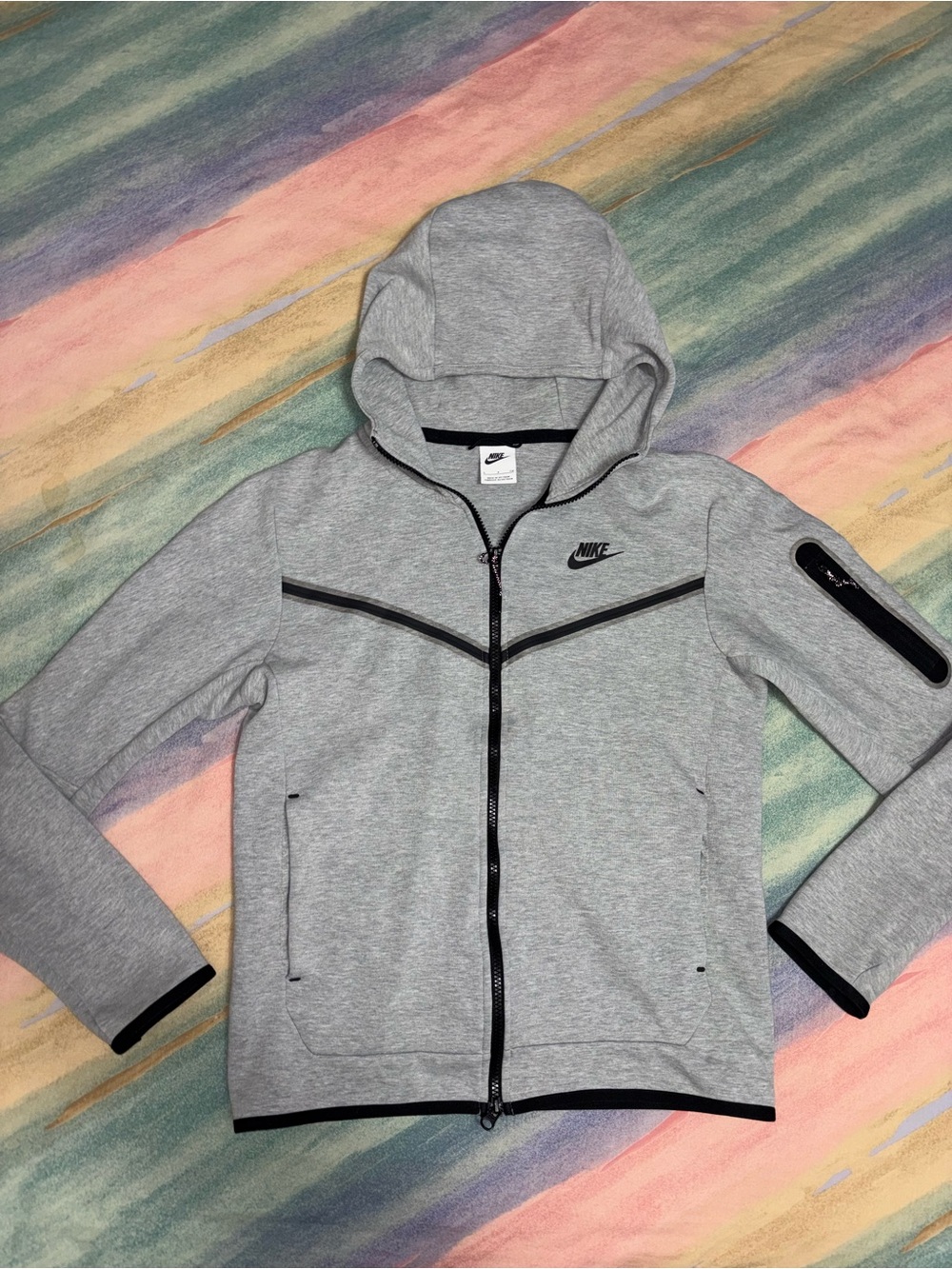 Nike Sportswear Tech Fleece Jacket Men's size S Full Zip Hoodie Light Gray